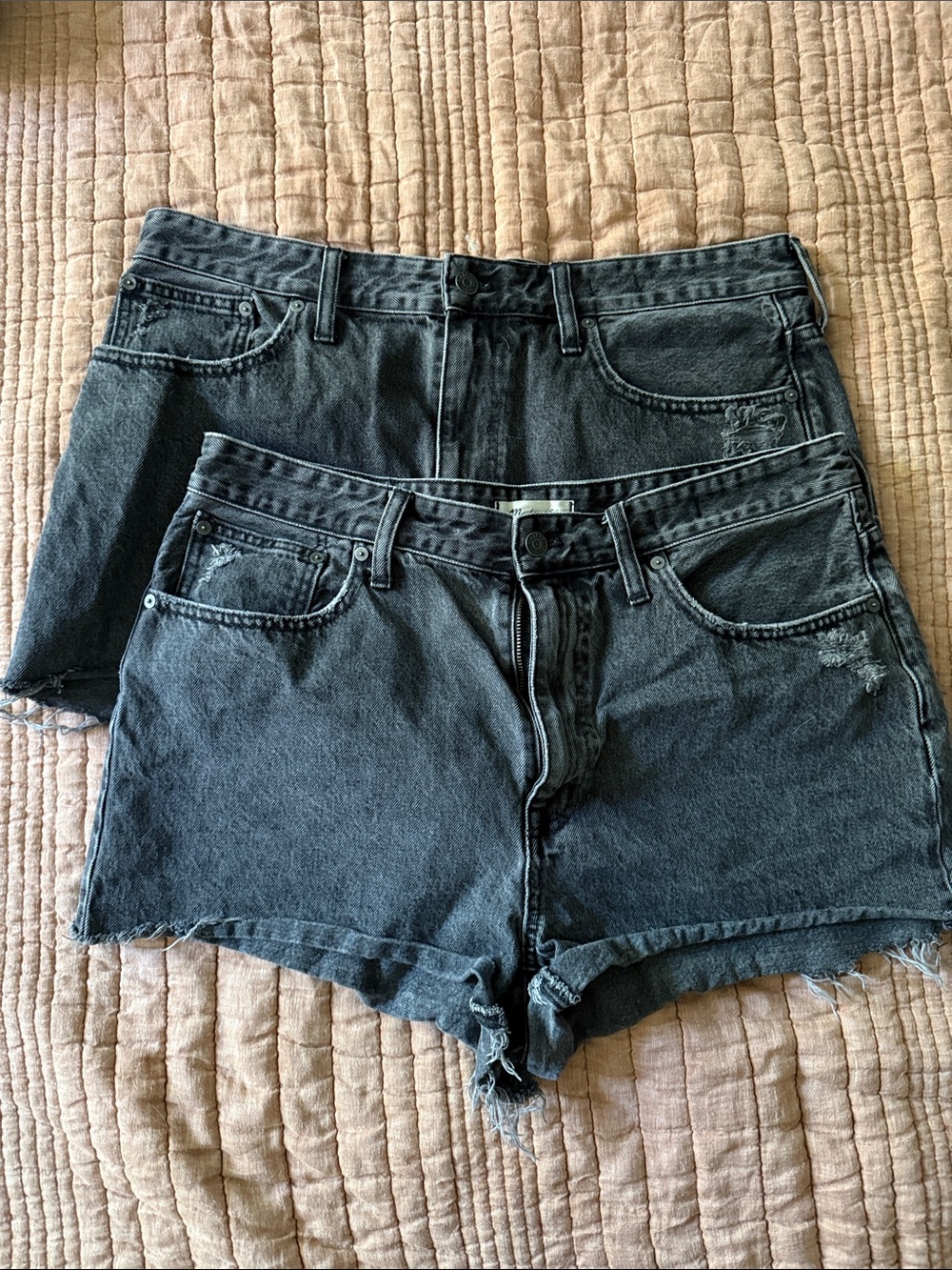 Madewell Two-Pack Relaxed Denim Shorts in Black
